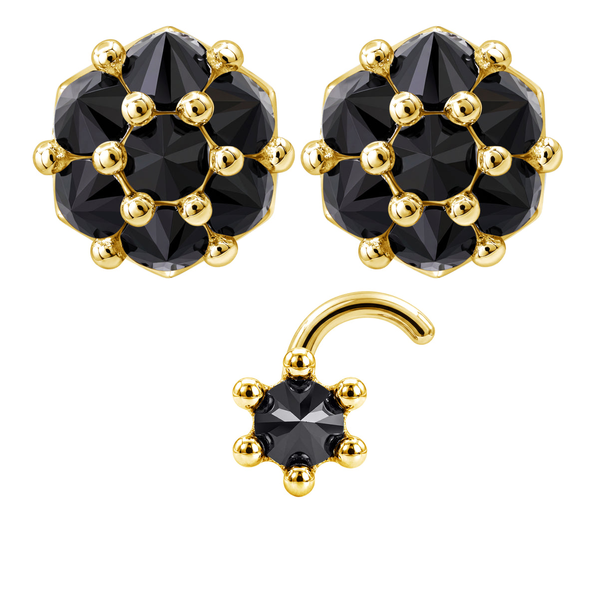 Earrings Nose Stud Set