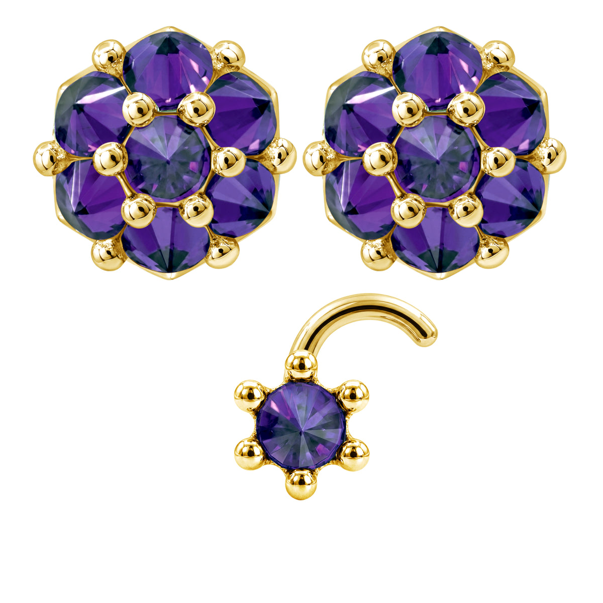 Earrings Nose Stud Set