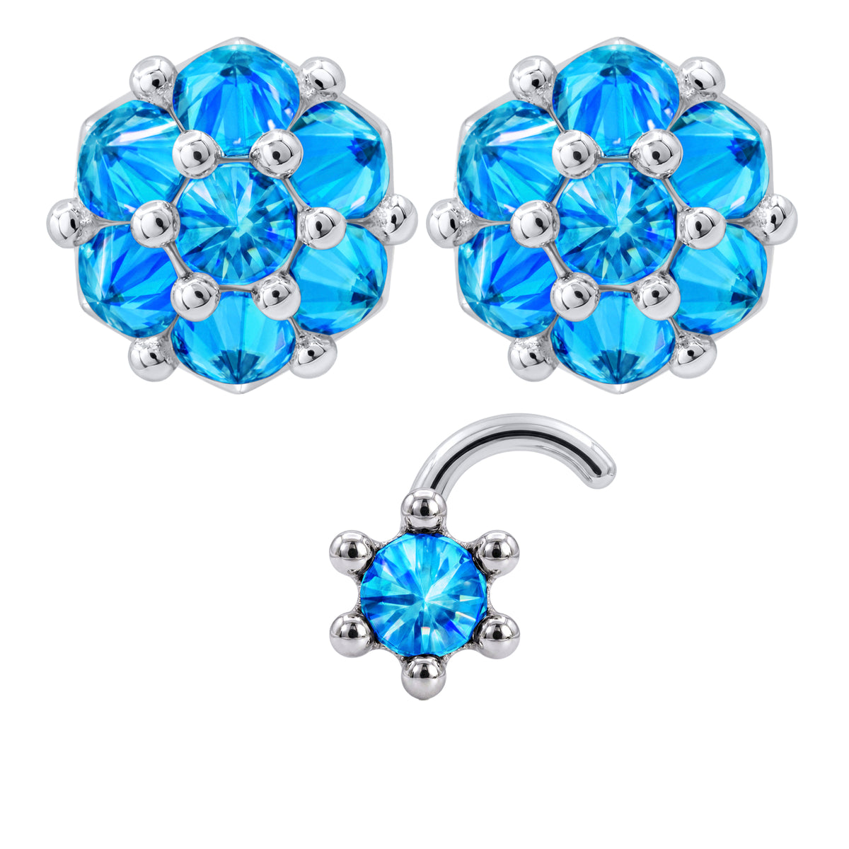 Earrings Nose Stud Set