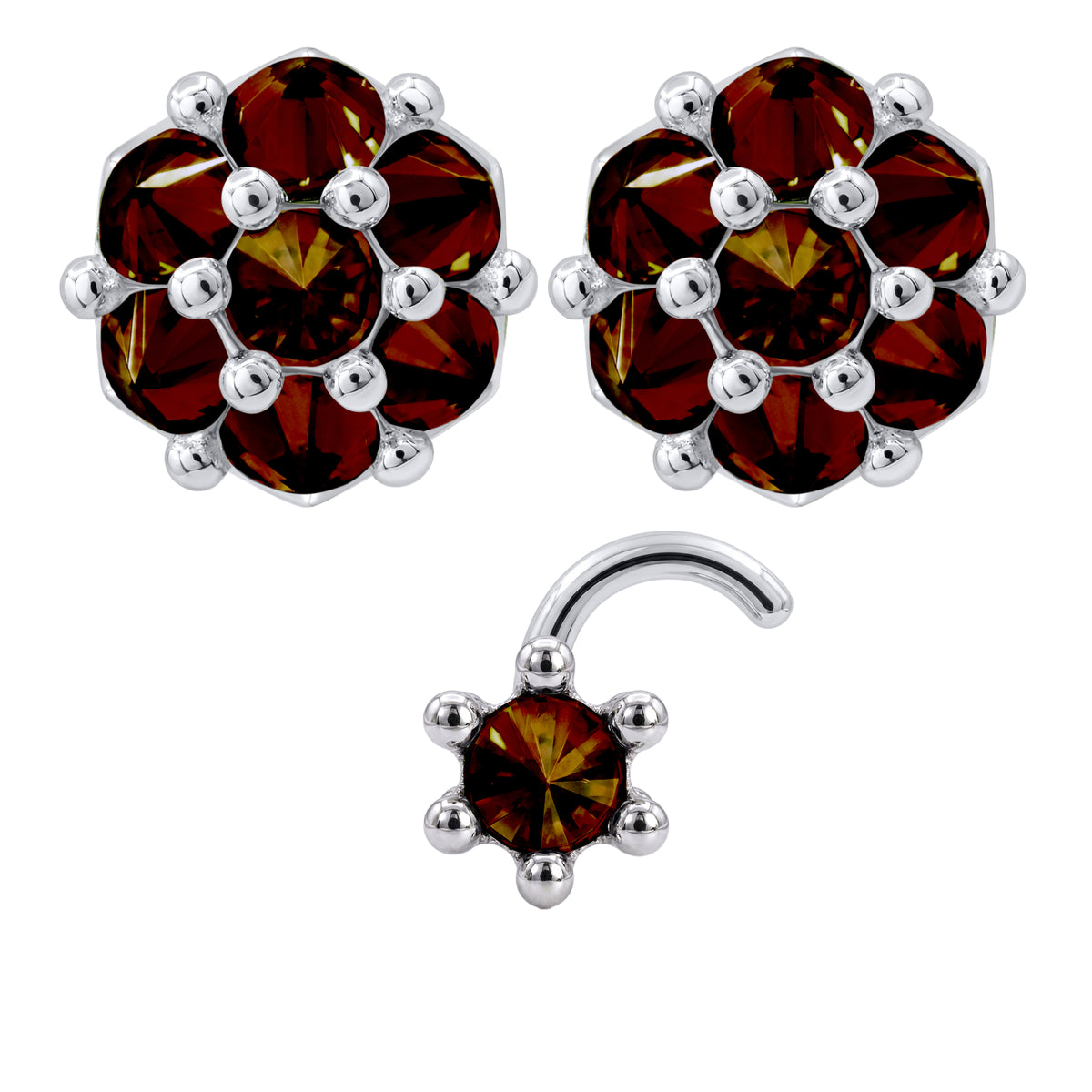 Earrings Nose Stud Set
