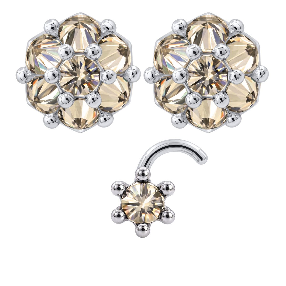 Earrings Nose Stud Set