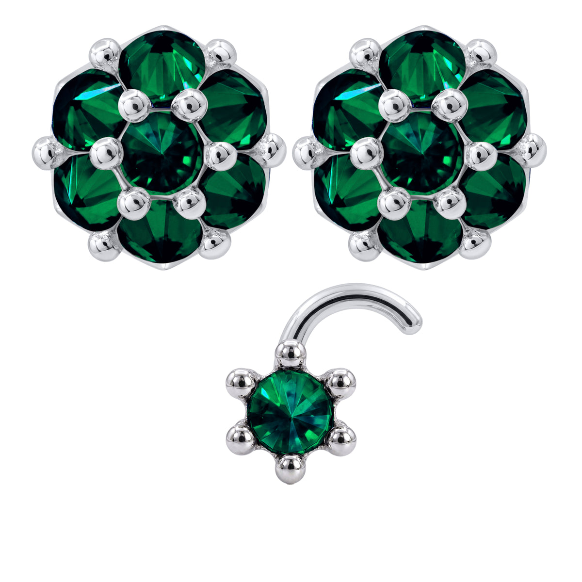 Earrings Nose Stud Set